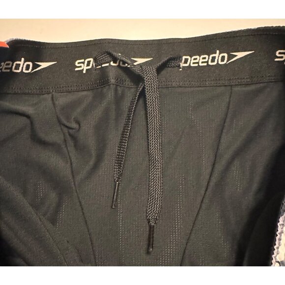 Mens Medium Speedo Tropical Black Floral Swim Board Shorts Surf Tech Volley - Picture 8 of 9